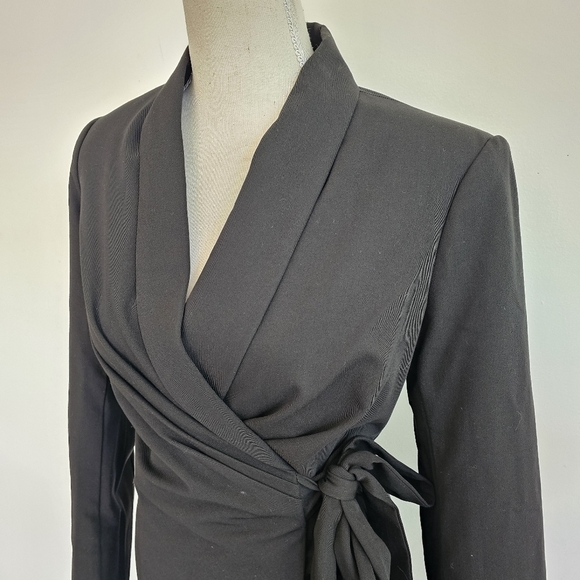 Showpo. "Rosia" Black Blazer Wrap Mini Dress - Picture 3 of 10